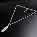 Kizaen Women Jewelry Feather Pendant Chain Necklace Long Sweater Chain Statement Jewelry Gold