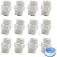 HayEastdor 12PCS 3/4 Inch PVC Pipe Fitting Hex Nipple G3/4 Male X G3/4 Male Coupling Adaptor of Thread Plumbing PIPE Connection HE023-3/4