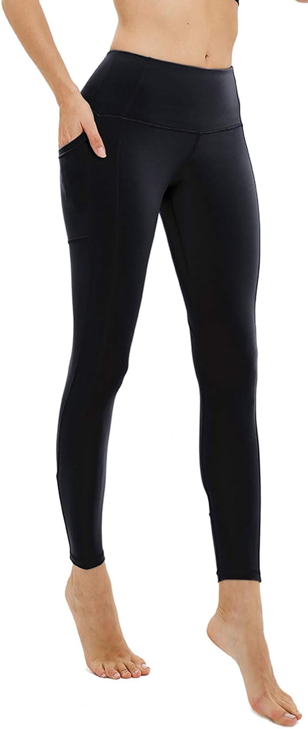 AFITNE Women’s High Waist Yoga Pants with Pockets, Tummy Control Workout Running 4 Way Stretch Yoga Leggings: Clothing