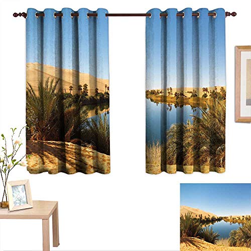 Aotuma Kitchen Curtains Desert Idyllic Oasis Awbari Sand Sea