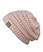 Unisex Trendy Warm Chunky Soft Stretch Cable Knit Slouchy Beanie Skully