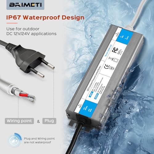 BRIMETI Transformer 220 V 24 V Power Supply Power Supply 200 W DC LED Driver Continuous IP67 Transformer Waterproof Outdoor Adapter 8.3 A Transfo Controller 220 V AC to 24 V DC for LED Strip