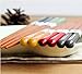 DineAsia CCH02/O Multicolored Fish Pattern Sushi Night Reusable Wooden Chopsticks, Family Pack Gift Set - Pack of 5