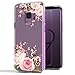 Galaxy S9 Case, JAHOLAN Girl Floral Clear TPU Soft Bumper Slim Flexible Silicone Cover Phone Case for Samsung Galaxy S9 - Rose Flower
