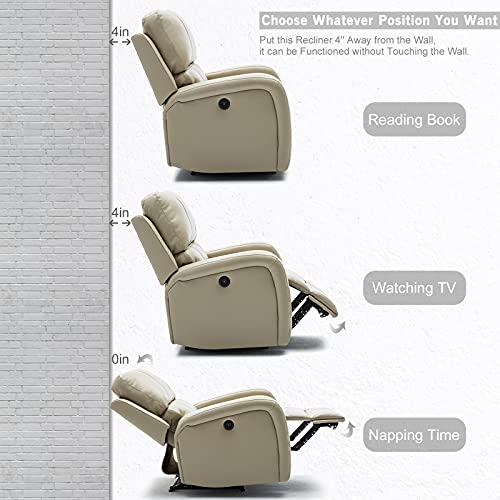 Bonzy Home Power Recliner Chair Air Leather Overstuffed Electric Faux