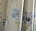 MYSKY HOME Floral Blackout Curtain 84 Inch Length,Grommet Thermal Insulated Room Darkening Curtain Linen Textured Curtain Panel for Bedroom,Living Room,52