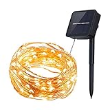 InnooLight Solar Starry String Lights 33 Feet Copper Warm White 100 Led Outdoor Lights Ambiance Lighting for Garden Christmas