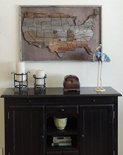Large 3D Wooden USA Map, (37 X 25 inches) Reclaimed Wood Wall Art Panel, Wooden USA Travel Pin Board Map, Rustic US Living Room, Farmhouse Americana Decor.