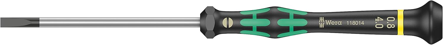 Wera Kraftform 2035 Micro Screwdriver - Slotted Tip 4.0 Mm, Multicolor