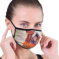 TCCZQ Colorful Rooster Art Fashion Full Seal Pollution Mask for Men & Women - Reusable Cotton Air Filter Mask with Perfect for Blocking Pollution Dust Pollen and Germs