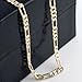Mens 18k Yellow Gold Plated 24in Figaro Chain Necklace 5.6 MM & Bracelet Set nn