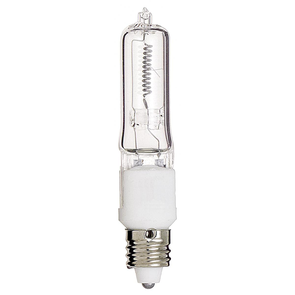 Photo 1 of Satco S3108 120V 150-Watt T4.5 E11 Base Light Bulb, Clear