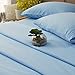 SONORO KATE Bed Sheet Set Super Soft Microfiber 1800 Thread Count Luxury Egyptian Sheets 18-Inch Deep Pocket Wrinkle and Hypoallergenic-3 Piece(Twin XL Lake Blue)