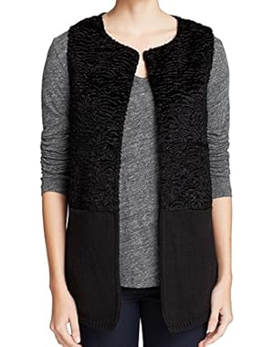 Calvin Klein Womens Faux Fur Textured Casual Vest