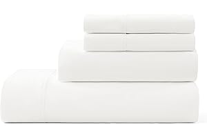 UGG King Sheet Set 4-Piece Luxury Cooling Sheets Deep Pockets Premium Bedding with 2 Pillow Shams Hypoallergenic Machine Washable Soft Lightweight Bed Set for Bedroom, King, White (Hedi)