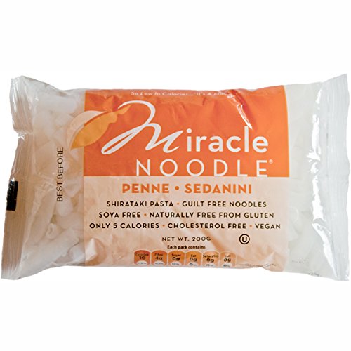 Miracle Noodle Zero Carb, Gluten Free Shirataki Pasta, Ziti, 7-Ounce, 6-Count