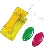 Automatic Needle Threader, with 2 Pcs Plastic Needle Threader Easy Needle Threader Tool Sewing Accessories