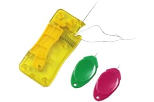 YODOOLTLY Automatic Needle Threader, with 2 Pcs Plastic Needle Threader Easy Needle Threader Tool Sewing Accessories