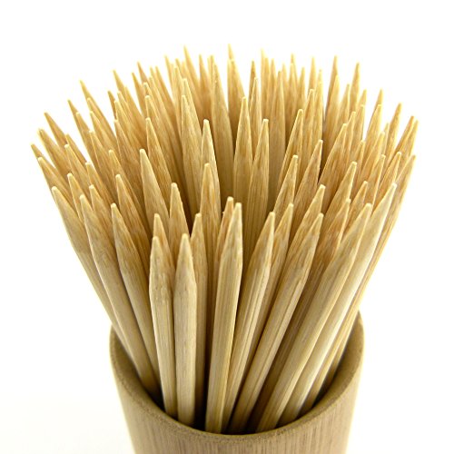 BambooMN Brand - Premium Round Sharp Point Bamboo Skewers 5.9" X 3mm - 300pcs