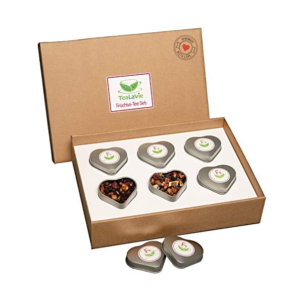 TeaLaVie 6er FrÃ¼chtetee-Geschenk-Set (60g) Probierset PrÃ¤sent-Box DankeschÃ¶n Geschenkidee Frauen Kollegin Muttertag 2024