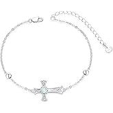 Palpitate Cross Bracelet for Women Faith Bracelet 925 Stelring Silver Christian Celtic Cross Bracelet Religious Jewelry Gifts for Women