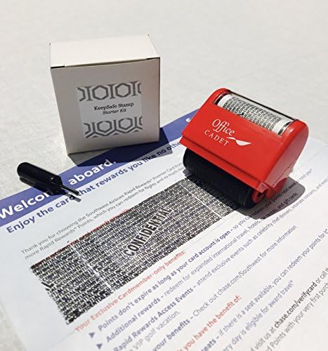 KeepSafe Stamp 1.5” Large Identification Protection Rolling Stamp Includes Bonus Ink Refill (Starter Kit)