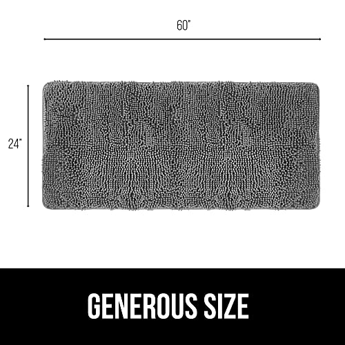 Gorilla Grip Bath Rug, 60x24, Thick Soft Absorbent Chenille Rubber