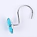 Adwaita Decorative Shower Curtain Hooks, Acrylic Crystal Rhinestones, Set of 12 (Blue)