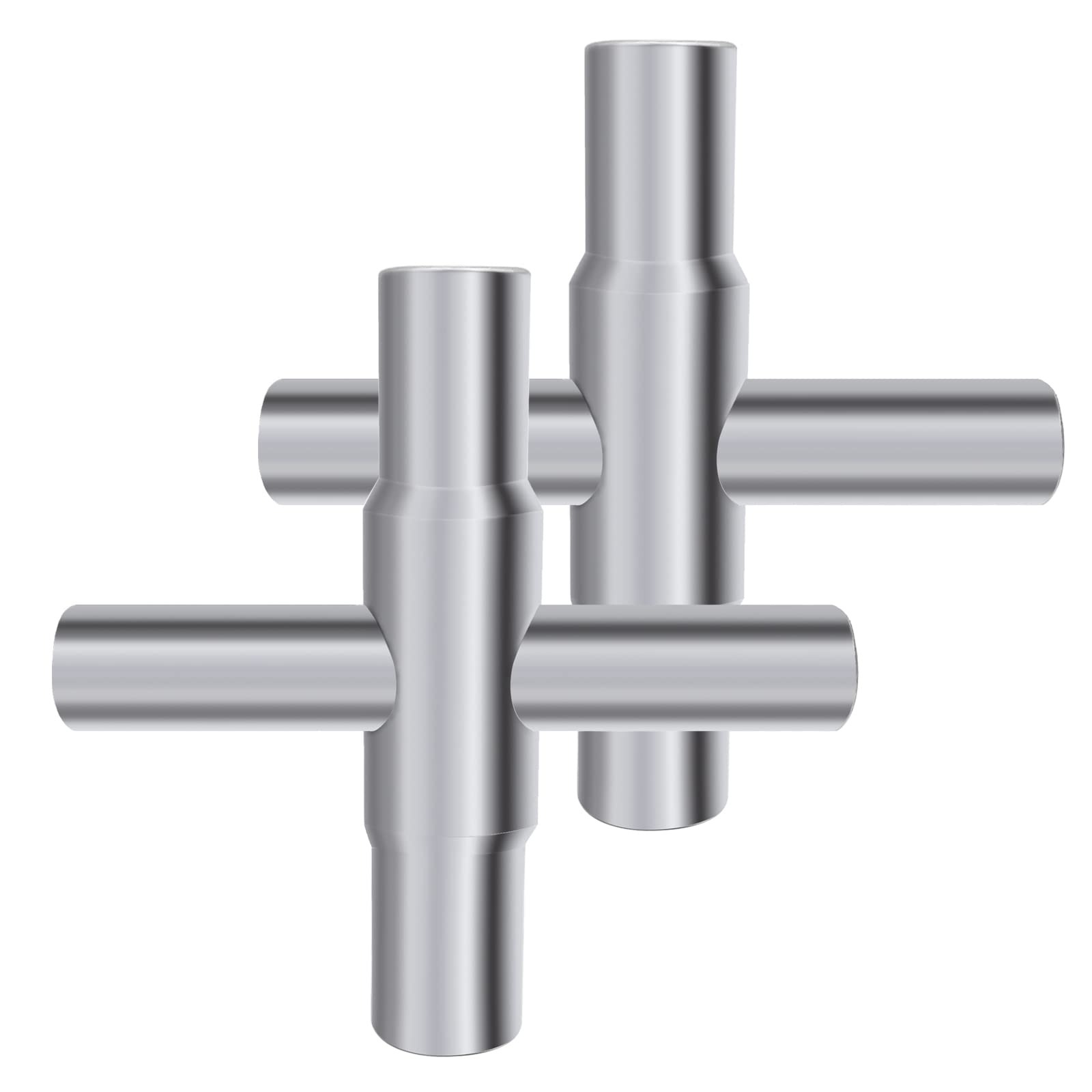 QYQRQF 4-Way Sillcock Key Steel Sillcock Wrench Silver Water Utility Key for Hose Bib Spigot Valve 2pcs — image 1