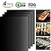 JiaHui Grill Mat Set of 4 - 100% Non-stick BBQ Grill Mats - FDA-Approved, PFOA Free, Reusable and Easy to Clean - Works on Gas , Charcoal , Electric Grill and More - 15.75 x 13 Inch (Black)