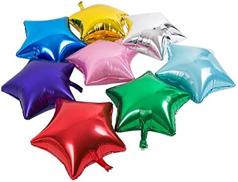 GUOSHENG 18 Inch 8pcs/lot Golden Pentagram Star Balloons Mylar Balloon Aluminum Foil Balloons Party Foil Balloon Wedding Party Birthday Balloon Supply Cartoon Hydrogen Balloons