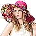 Women Summer Beach Hat Ladies Bohemia Sun Hat Large Brim Anti-UV hat, Fuchsia