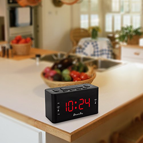 DreamSky Digital Alarm Clock Radio With AM FM Radios,Dual Alarms