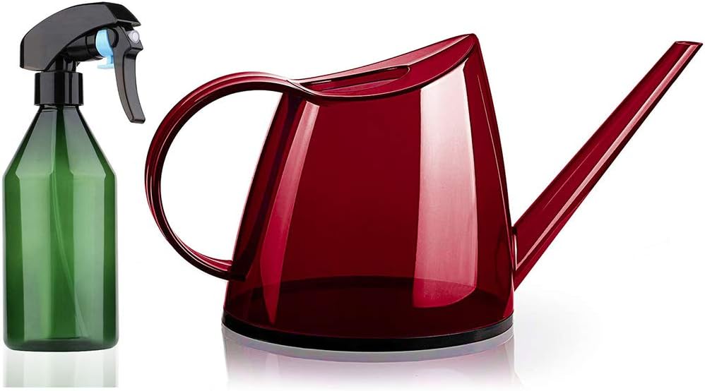 Long Spout Watering Can Indoor, Small Watering Cans for House Plants, Flowers, Succulents, with Plant Mister Spray Bottle (Red) : Garden & Outdoor