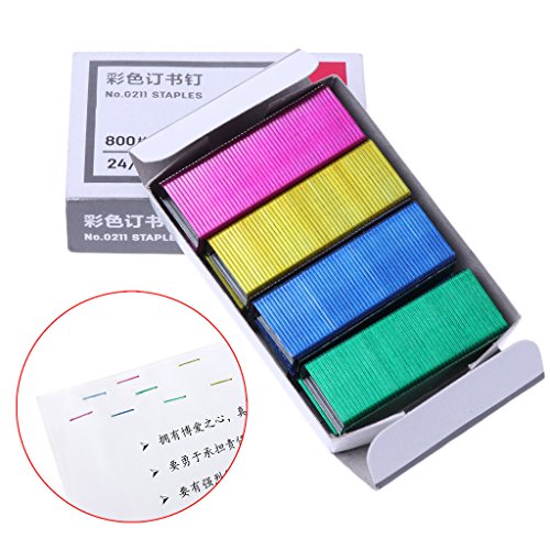 Qupida 2018 Colorful Stapler Book Staples Stitching Needle 1.2 cm Book Staples 800Pcs/box Office Supplies
