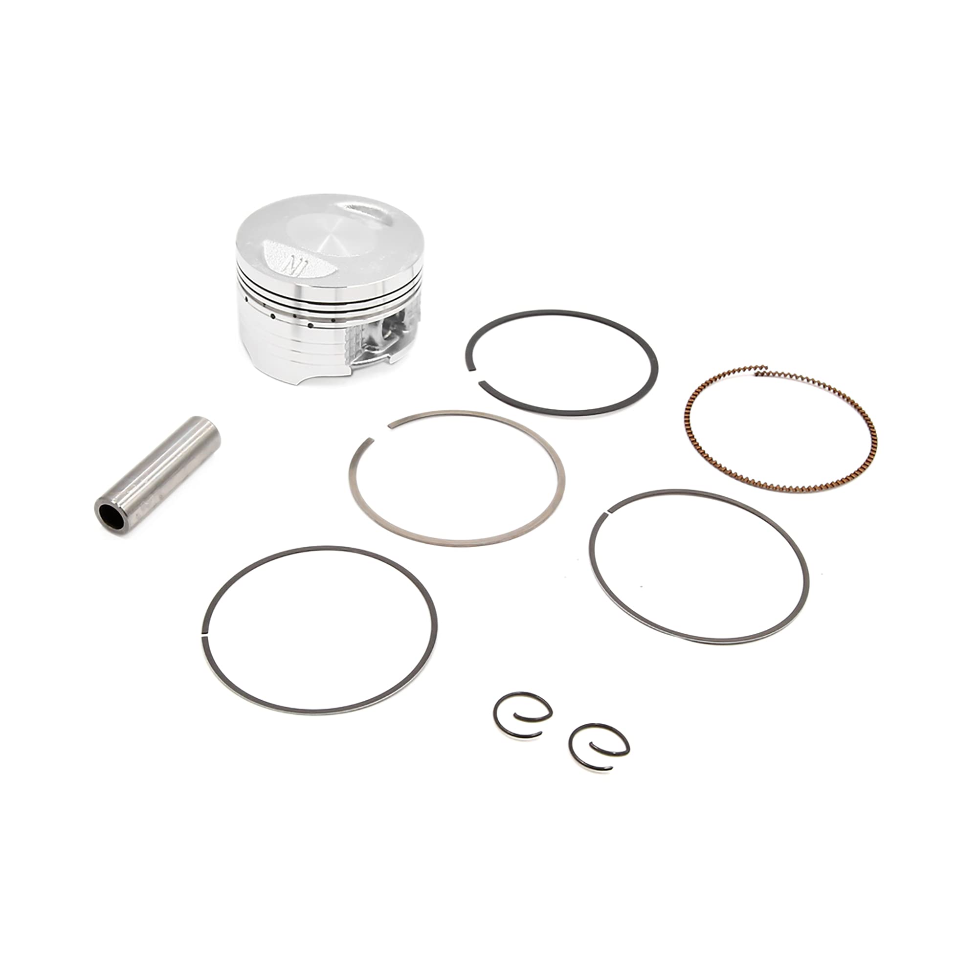 sourcingmap 61.35mm Dia Silver Tone Metal Motorcycle Engine Piston Ring Set