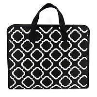 Lzttyee Portable Hand-Held A4 Size Canvas Expandable File Folder Accordion Document Organizer 13 Pockets with Zipper Closure (Pattern 1)