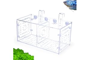 Clear Acrylic Aquarium Breeder Box - Granmagazz Suspended Fish Isolation & Acclimatization Tank with Suction Cups, Safe Nurse