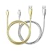 ZONYIN USB Type C Cable 2 Pack Metal Braided Fast Charging Data Cable High Speed ​​Charger Cable for Samsung S9 S8 Note 8 Smartphone Tablet - Gold & Silver