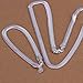 joyliveCY Wedding 925 Silver Plated Jewelry Set Hand Chain Bracelet Necklace 6Mm Width Flat Soft Snake Bone