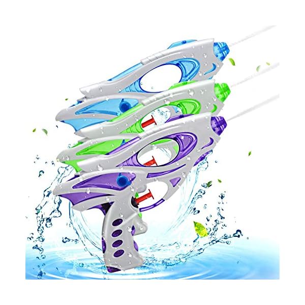 Ucradle Water Pistols For Kids,3Pack Super Gun Blaster Cool Small Pistol Guns Outdoor Beach Garden Toy Pool Bath Party…
