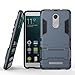 Xiaomi Redmi Note 3 Hybrid Case DWaybox 2 in 1 Heavy Duty Armor Hard Back Cover Case for Xiaomi Redmi Note 3 / Redmi Note 3 Pro Case with kickstand (Black Plus Gray)