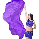 Nimiman 98"x45" Women Chinese Real Silk Belly Dance Veils Dancer Hand Scarves Gradual Colors