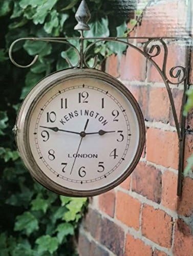 Garden Outdoor Paddington Station Wall Clock Outside Bracket 27cm Double Side