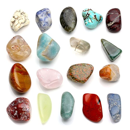 QGEM 18pcs Mini Gemstones CHAKRA KIT Healing Balancing Set for Collectors, Crystal & Reiki Healers and Yoga Pr