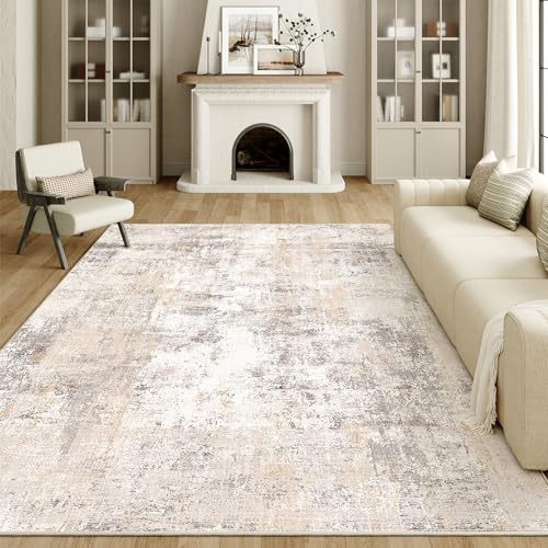 HUGEAR Beige Grau Teppich Wohnzimmer 240x300cm Waschbarer