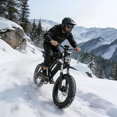Electric Dirt Bike for Adults - 52V 40Ah Battery, 3000W Peak Ebike, Up to 40MPH, 100 Mile Range, 20x4 Fat Tires, Dual Suspension, Hydraulic Disc Brakes, NFC Start, Bluetooth APP, UL Certified