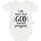I Am Proof That God Answers Prayers Bodysuit, Christian Infant Cotton Romper Short Sleeve Outfits 0-24 Months