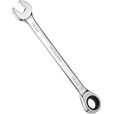 WORKPRO 19 mm Ratcheting Combination Wrench, Mirror Polish Chrome Plating | Premium CR-V Steel, 72-Teeth, 12 Point Design, Metric, For Home Projects, Motorcycle Repair, Garage Work, Plumbing, Machinery
