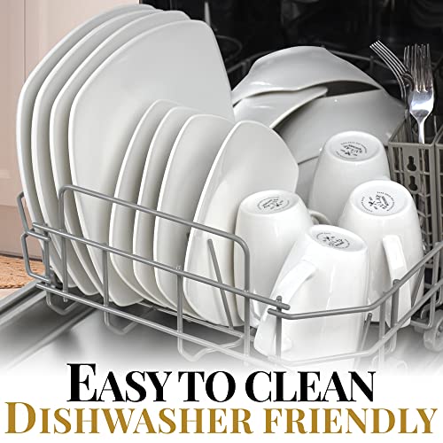 Zulay (16 Piece) Square Dinnerware Sets Premium Quality Porcelain